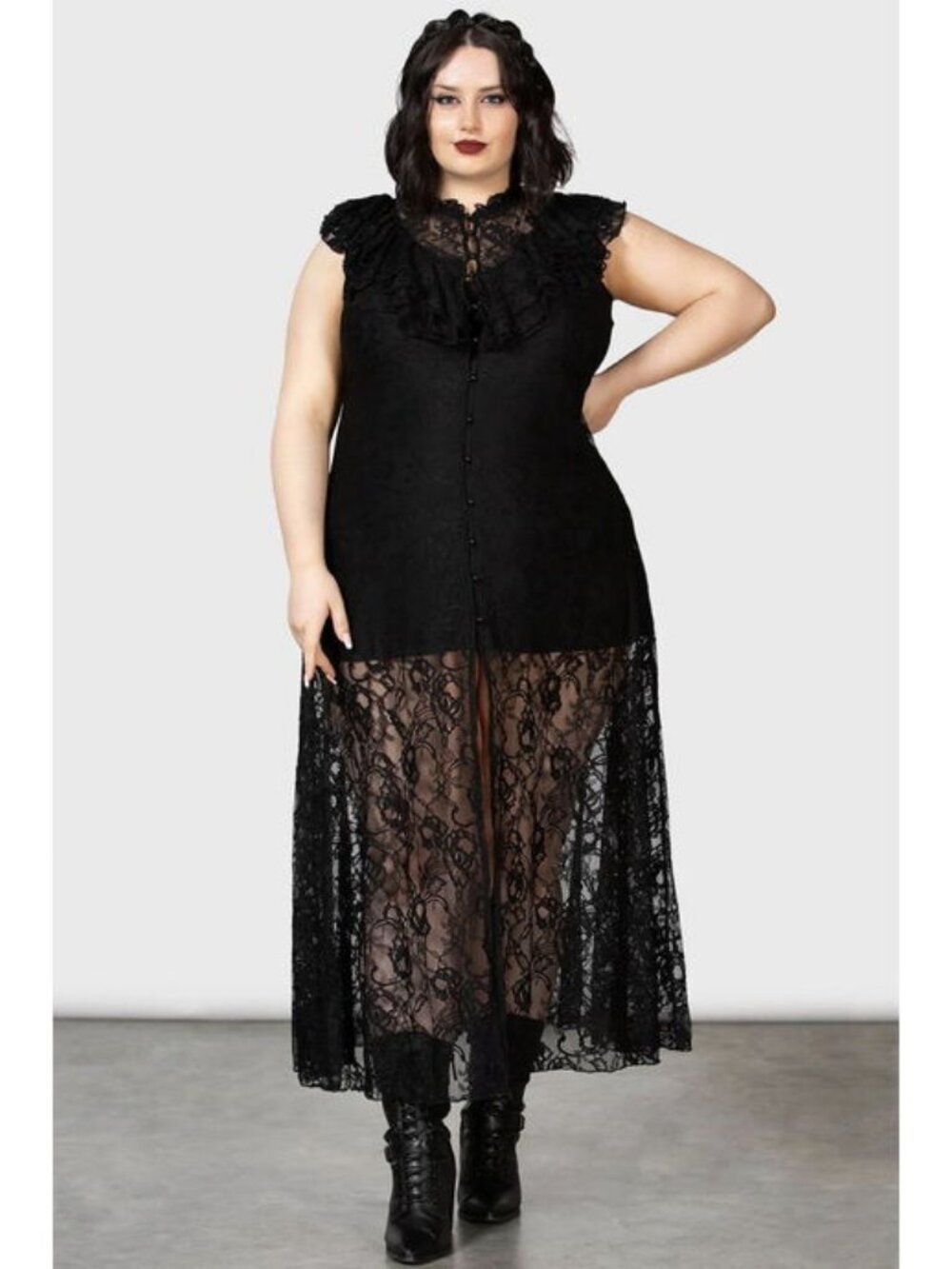 Killstar Vampire’s Ball Maxi Dress Black Gothic 4XL Plus NWT